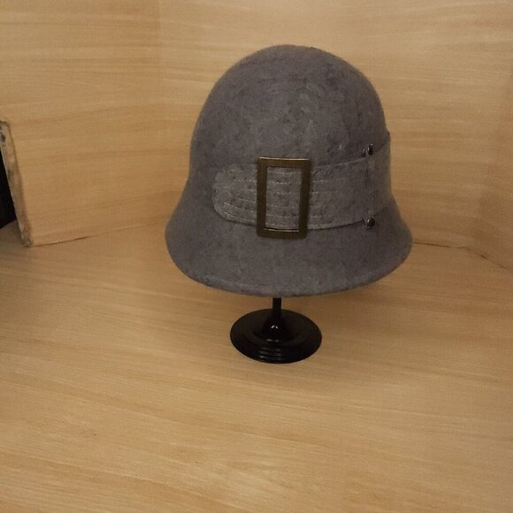 Scala Pronto Womens Grey Wool Bucket Hat With Buckle - Picture 4 of 5